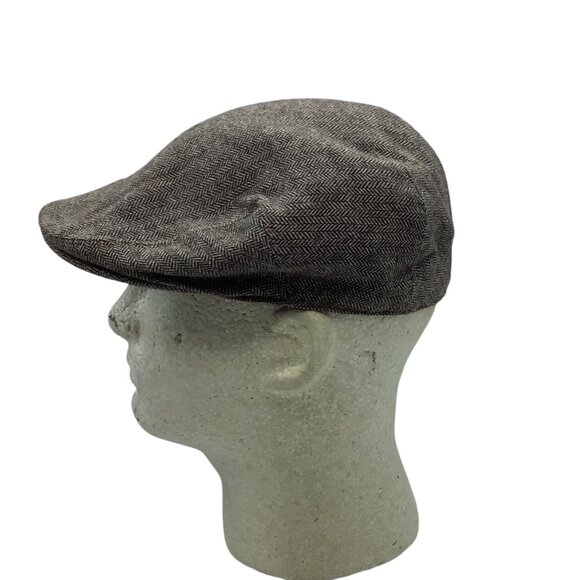 Kangol Herringbone Geez Cap Men Medium Wool Viscose Brown Lined - Picture 2 of 8